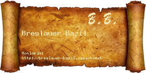 Breslauer Bazil névjegykártya
